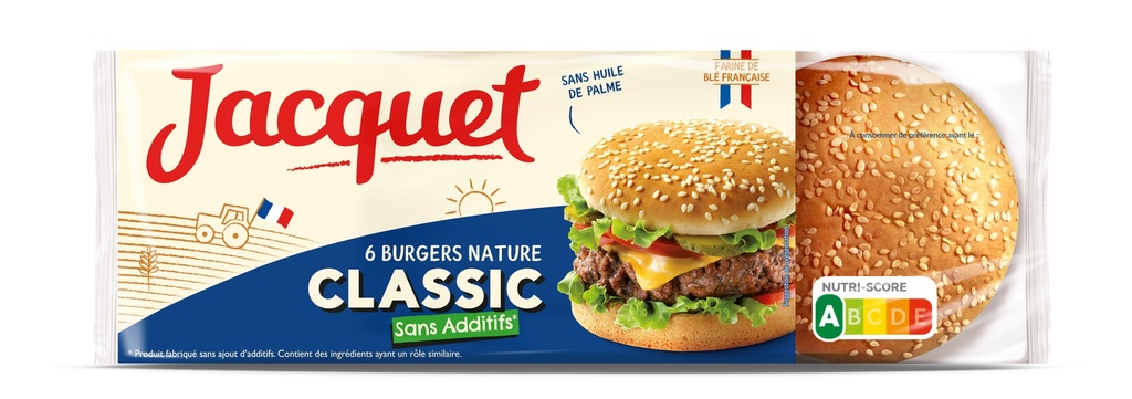 Jacquet pain burger nature classic x6